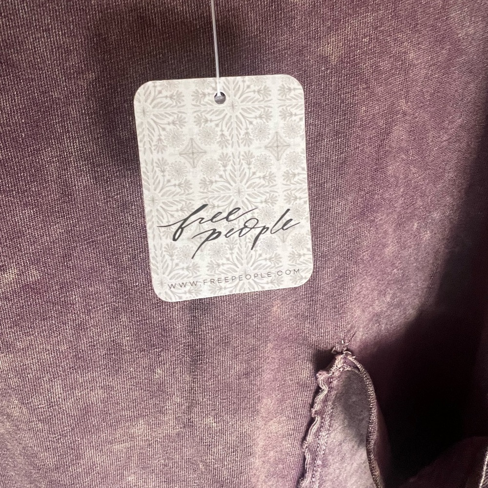 We the Free People Wine Purple & SOFT BROWN ACID wash Sleeve Seamed Boxy - Picture 11 of 17
